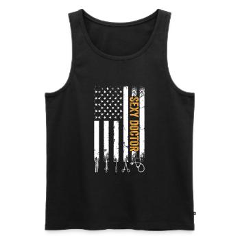 Sexy Doctor US Flag Doctor - Männer Premium Bio Tank Top - Schwarz - Vorne - AI Model Male 178 light (178cm)