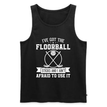 I've Got The Floorball Sticks - Funny Floorball - Men's Premium Organic Tank Top - black - Front - AI Model Male 178 light (178cm)