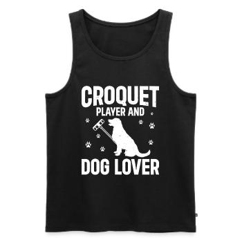 Joueur De Croquet Et Amoureux Des Chiens - Propriétaire De Chien Croquet P - Débardeur bio Premium Homme - noir - Devant - Michal (187cm)