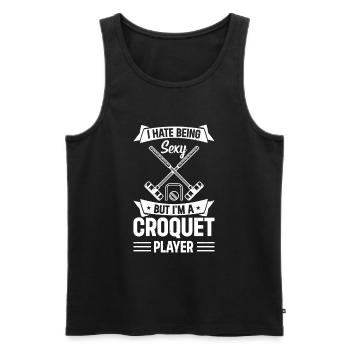 Croquet Game - I Hate Being Sexy But I'm A Croquet - Men's Premium Organic Tank Top - black - Front - AI Model Male 178 light (178cm)