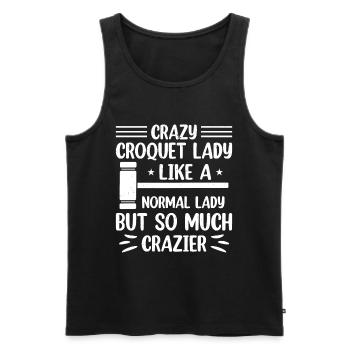 Croquet Girls Croquet Player Girls - Crazy Croquet - Men's Premium Organic Tank Top - black - Front - AI Model Male 178 light (178cm)