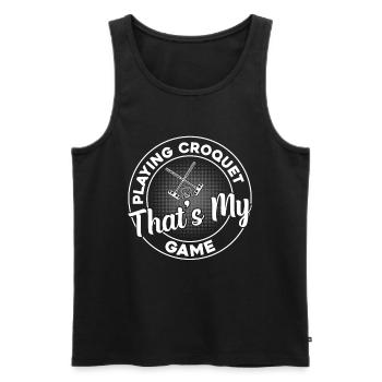 Jouer au croquet, c’est mon jeu - Croquet Player - Débardeur bio Premium Homme - noir - Devant - Michal (187cm)