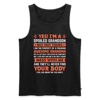 Enkelsohn und Großeltern - Eine besondere Bindung - Männer Premium Bio Tank Top - Schwarz - Vorne - AI Model Male 178 light (178cm)