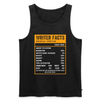 Writer - Storyteller Facts - Men's Premium Organic Tank Top - black - Front - Michal (187cm)