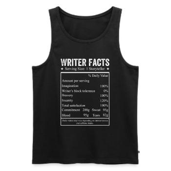 Writer - Storyteller Facts - Men's Premium Organic Tank Top - black - Front - Michal (187cm)