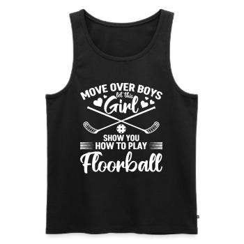Floorball Girls Floorball Player Girls Floorball G - Men's Premium Organic Tank Top - black - Front - Michal (187cm)