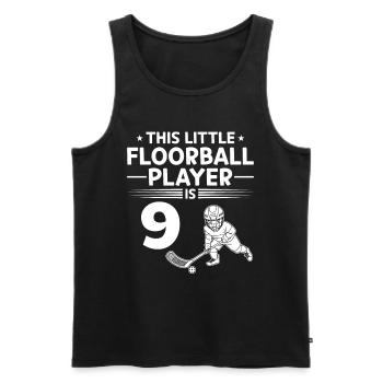 Ce petit joueur de floorball a 9 ans floorb - Débardeur bio Premium Homme - noir - Devant - Michal (187cm)