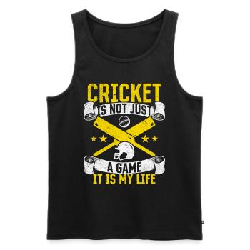 Cricket Is Not Just A Game It Is My Life - Cricket - Männer Premium Bio Tank Top - Schwarz - Vorne - Michal (187cm)