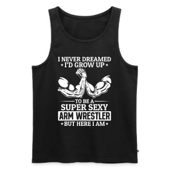 Armwrestling Arm Wrestler - Bras de fer Super Sexy - Débardeur bio Premium Homme - noir - Devant - Michal (187cm)