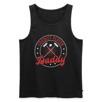 Croquet Game Croquet Dad - Croquet Player Daddy - Men's Premium Organic Tank Top - black - Front - AI Model Male 178 light (178cm)