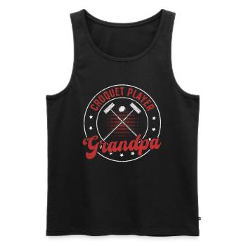 Croquet Game Croquet Grandpa - Croquet Player Gran - Men's Premium Organic Tank Top - black - Front - AI Model Male 178 light (178cm)
