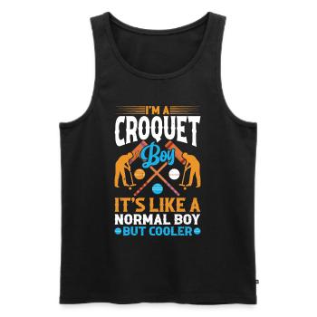 Joueur de croquet garçon Croquet garçon - Débardeur bio Premium Homme - noir - Devant - AI Model Male 178 light (178cm)