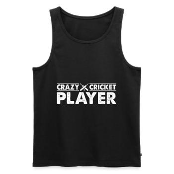 Crazy Cricket Player - Jeu de cricket Joueur de cricket - Débardeur bio Premium Homme - noir - Devant - AI Model Male 178 light (178cm)