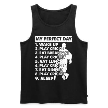 Cricket Day Plan Cricket Player Cricketing - Männer Premium Bio Tank Top - Schwarz - Vorne - Michal (187cm)