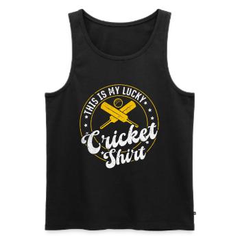 C’est ma chemise de cricket porte-bonheur Cricket Sport Crick - Débardeur bio Premium Homme - noir - Devant - Michal (187cm)