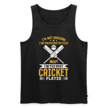 Cricket Sport Cricket - Je suis le meilleur Cricket pl - Débardeur bio Premium Homme - noir - Devant - Michal (187cm)