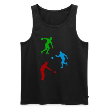 Boccia Silhouettes Joueur de pétanque Silhouettes - Débardeur bio Premium Homme - noir - Devant - AI Model Male 178 light (178cm)