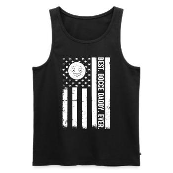 Best Bocce Daddy Ever - Boccia Player US Flag - Men's Premium Organic Tank Top - black - Front - AI Model Male 178 light (178cm)