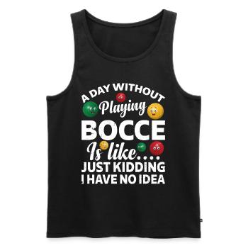 Une journée sans jouer à la pétanque, c’est comme - Funny Bocce - Débardeur bio Premium Homme - noir - Devant - Michal (187cm)