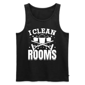 I Clean Rooms - House Cleaning House Cleaner House - Männer Premium Bio Tank Top - Schwarz - Vorne - AI Model Male 178 light (178cm)