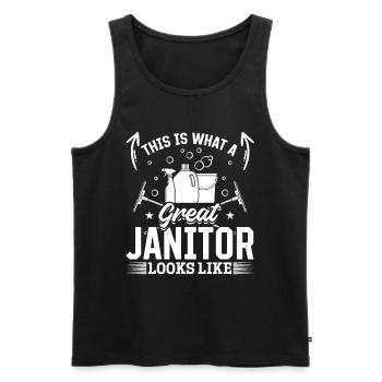 This Is What A Great Janitor Looks Like - Janitor - Men's Premium Organic Tank Top - black - Front - Michal (187cm)