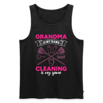 Grandma Is My Name Cleaning Is My Game - House Cle - Männer Premium Bio Tank Top - Schwarz - Vorne - Michal (187cm)