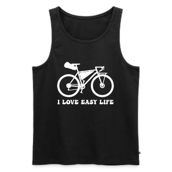 I Love Easy Life - Gravel Bike Bikepacker Bikepack - Männer Premium Bio Tank Top - Schwarz - Vorne - AI Model Male 178 light (178cm)