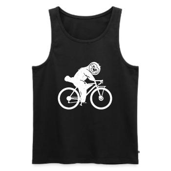 Gravel Bike Bikepacking Sloth Funny Bikepacking Sl - Men's Premium Organic Tank Top - black - Front - Michal (187cm)