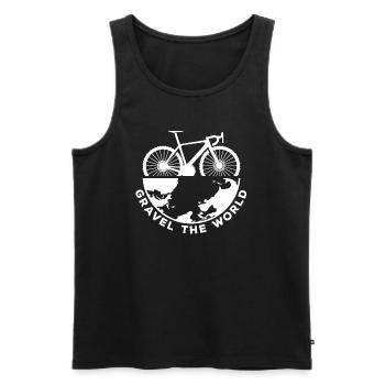Gravel The World - Bikepacking Quotes Bikepacker - Men's Premium Organic Tank Top - black - Front - Michal (187cm)