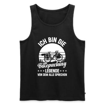 Gravel Bike Bikepacker - I'm the Bikepacking L - Men's Premium Organic Tank Top - black - Front - AI Model Male 178 light (178cm)