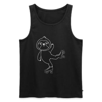 Funny Roller Skater Sloth Roller Skating - Men's Premium Organic Tank Top - black - Front - Michal (187cm)