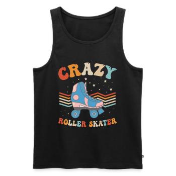 Roller Skates Roller Skating - Crazy Roller Skater - Männer Premium Bio Tank Top - Schwarz - Vorne - AI Model Male 178 light (178cm)