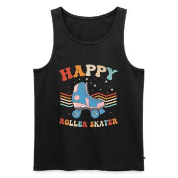 Roller Skates Roller Skating - Happy Roller Skater - Männer Premium Bio Tank Top - Schwarz - Vorne - AI Model Male 178 light (178cm)