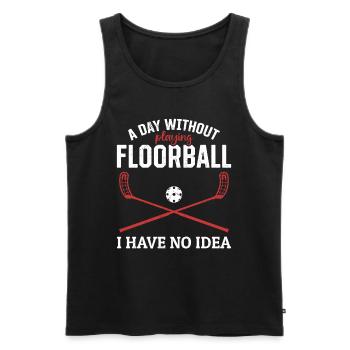Floorball - Une journée sans jouer au Floorball que j’ai - Débardeur bio Premium Homme - noir - Devant - Michal (187cm)