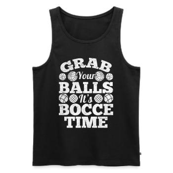 Grab Your Balls It's Bocce Time - Funny Boccia - Men's Premium Organic Tank Top - black - Front - Michal (187cm)