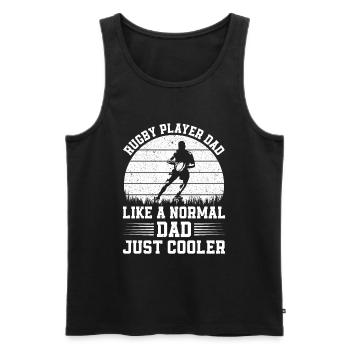 Rugby Player Dad like a normal Dad just cooler - R - Men's Premium Organic Tank Top - black - Front - Michal (187cm)