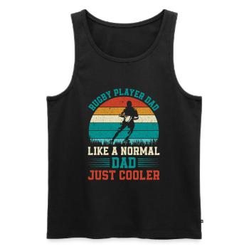 Rugby Player Dad like a normal Dad just cooler - D - Men's Premium Organic Tank Top - black - Front - Michal (187cm)