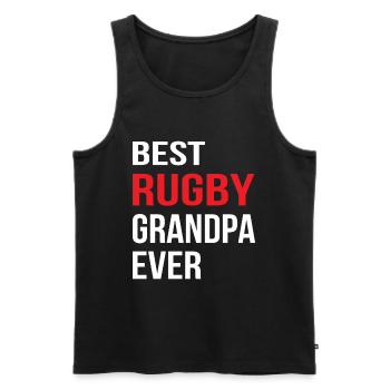 Best Rugby Grandpa Ever - Rugby Grandpa Rugby - Männer Premium Bio Tank Top - Schwarz - Vorne - Michal (187cm)