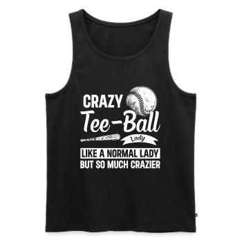 Teeball Lady Tee-ball Girl - Crazy Tee-ball lady - Männer Premium Bio Tank Top - Schwarz - Vorne - Michal (187cm)