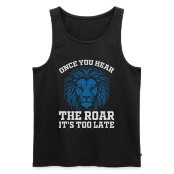 Lion - quand vous entendez le rugissement, il est trop tard - Débardeur bio Premium Homme - noir - Devant - Michal (187cm)