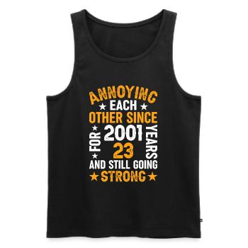 Beziehung Pärchen Ehe - sich necken seit 2001 - Männer Premium Bio Tank Top - Schwarz - Vorne - AI Model Male 178 light (178cm)