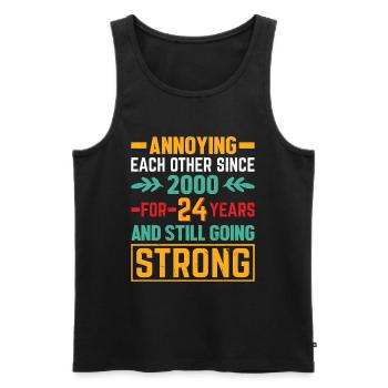 Beziehung verliebt sein - sich necken seit 2000 - Männer Premium Bio Tank Top - Schwarz - Vorne - AI Model Male 178 light (178cm)