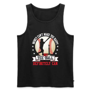 Money can't make you happy but Tee ball definitely - Men's Premium Organic Tank Top - black - Front - Michal (187cm)