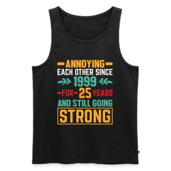 Beziehung Ehe Jubiläum - sich necken seit 1999 - Männer Premium Bio Tank Top - Schwarz - Vorne - AI Model Male 178 light (178cm)