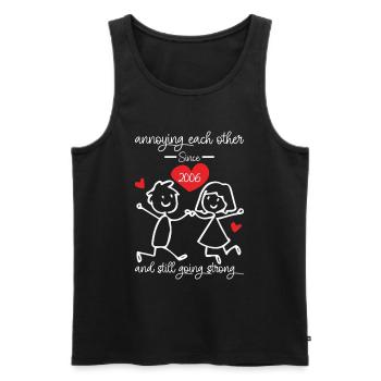 Beziehung Ehe Jubiläum - sich necken seit 2006 - Männer Premium Bio Tank Top - Schwarz - Vorne - AI Model Male 178 light (178cm)