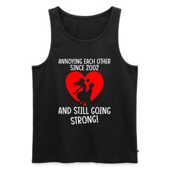 Beziehung Ehe Jubiläum - sich necken seit 2002 - Männer Premium Bio Tank Top - Schwarz - Vorne - AI Model Male 178 light (178cm)