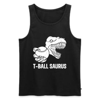 T-ball Saurus Tee-ball Joueur Dinosaure - Débardeur bio Premium Homme - noir - Devant - Michal (187cm)