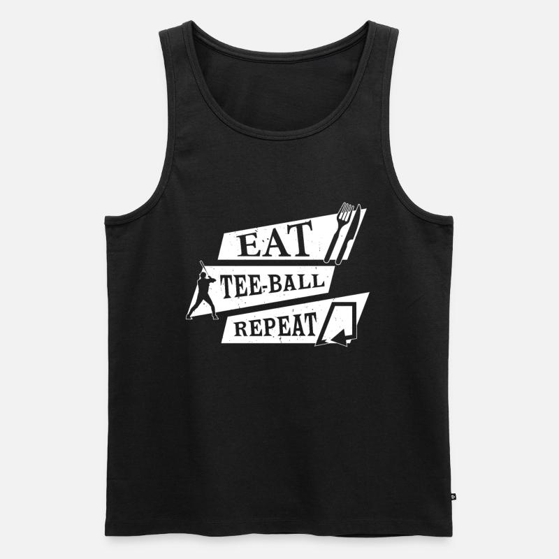Eat Tee-ball Repeat - Tee-ball Game - Männer Premium Bio Tank Top - Schwarz