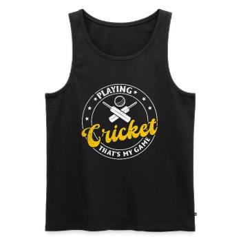 Jouer au cricket, c’est mon jeu - Cricketing Cricke - Débardeur bio Premium Homme - noir - Devant - Michal (187cm)