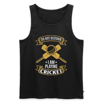Cricket Game - Do not disturb I am playing Cricket - Männer Premium Bio Tank Top - Schwarz - Vorne - Michal (187cm)